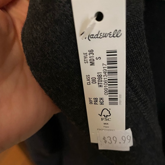 NWT Madewell Gray Sweatshirt (SMALL) - Picture 2 of 2